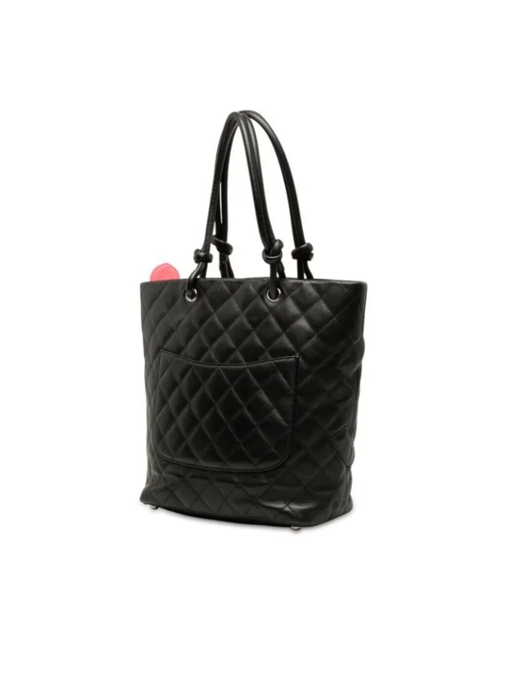 Chanel Cambon Line CC Logo Tote Black Lambskin